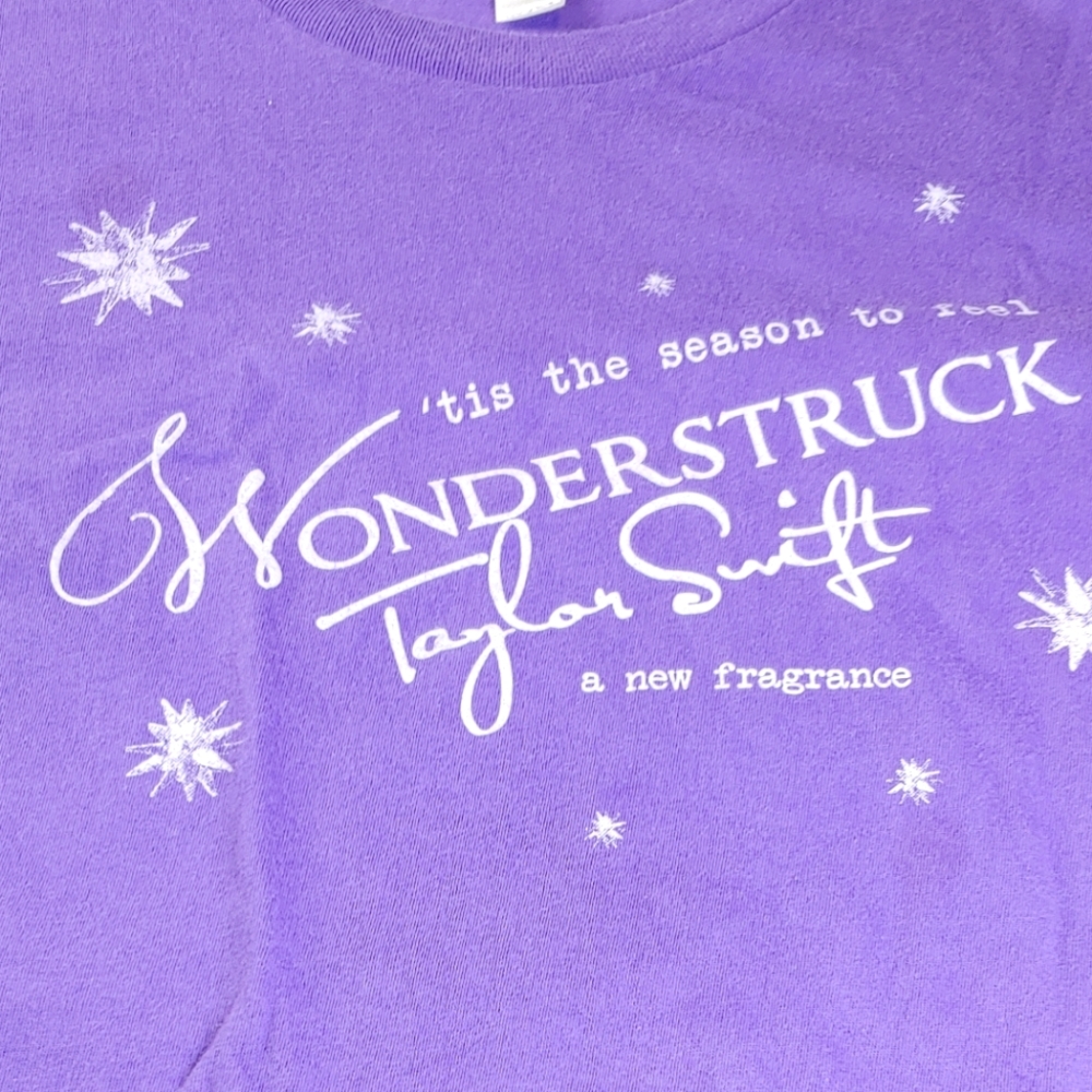 Taylor Swift Vintage "Wonderstruck" Fragrance Promo Purple Tee Shirt Small